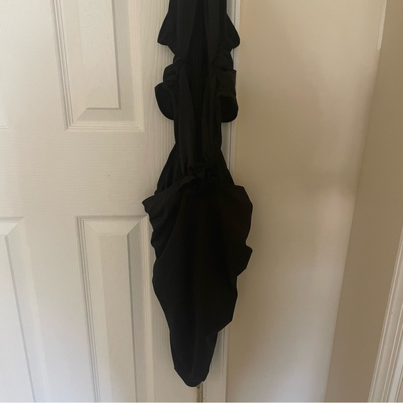 NEW HEIRESSES BEVERLY HILLS Rosette Flower Cutout Dress Halter Ruched - Picture 4 of 8